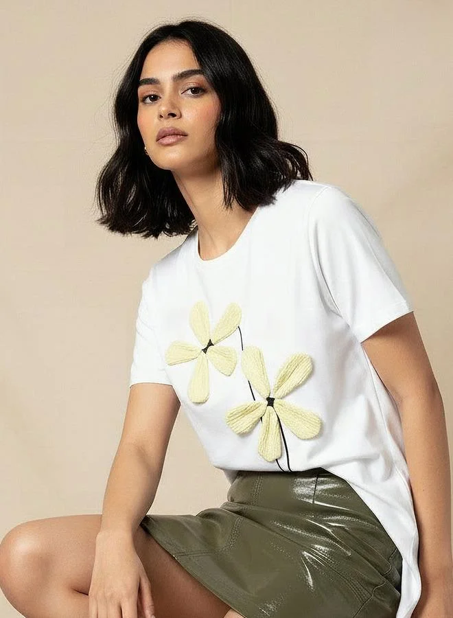 2Xtremz 2Xtremz T-shirt with Floral Applique